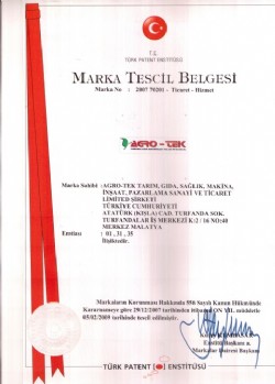 Marka Tescil Belgesi Agro-Tek