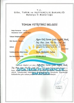 TOHUM YETIޞTIRICI BELGESI